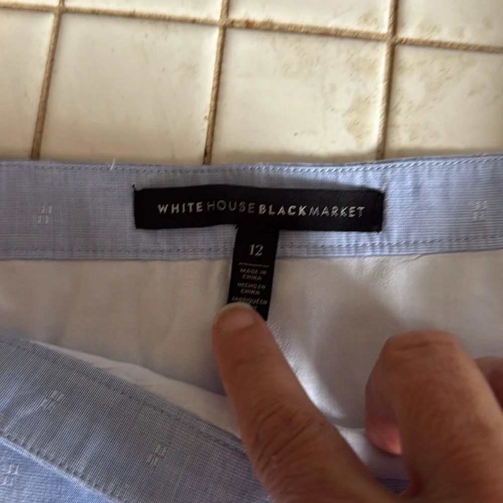 White House Black chambray A-Line‎ Mini Skirt- worn twice